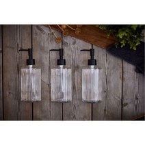 폴리에라드 450ml 럭셔리 크리스탈 코펜하겐 글라스 공병 욕실 디스펜서 용기, 크리스탈 클리어 2병