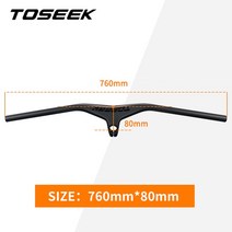 퀼스템 싯클램프 전기자전거개조 자전거크랭크커버 TOSEEK Mtb 핸들 바 및 줄기 28.6mm-17Degree 탄소 통합 산악 자전거 660 ~ 800*70/80/90/100m, 18 Black 760-80mm, 18 Black 760-80mm