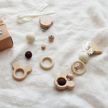 와이엠마마 유모차모빌 만들기 태교 DIY 우드모빌, C회전목마 화이트