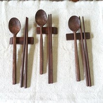 월넛 수저 장미목 흑단 젓가락 나무수저 만들기 우드카빙 재료 한 벌(두개)