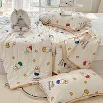 애니메이션 만화 Miffy 어린이 여름 쿨 이불 니트 코튼 부드럽고 피부 친화적