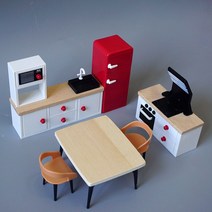 인형집 미니어쳐 가구 거실 침실 주방 욕실 모형 세트, 키친 다이닝세트