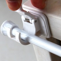 철제 압축봉 튼튼 길이조정 커튼봉 샤워커튼 행거 고정클립 브라켓 걸이, 고정클립2P세트