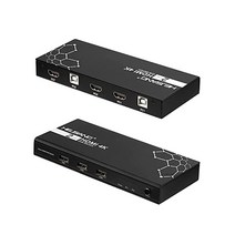 HDMI KVM 스위치 2포트 3 USB 포트 HEJSANG UHD 4K 박스 2대 컴퓨터 1대 모니터 공유 키보드 마우스 프린터 2p 케이블