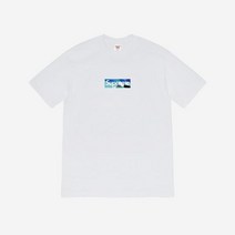 슈프림 x 에밀리오 푸치 박스로고 티셔츠 화이트 블루 - 21SS Supreme x Emilio Pucci Box Logo T-Shirt White Blue - 21SS