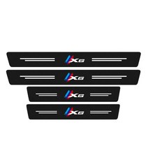 4Pcs 탄소 섬유 자동차 도어 씰 프로텍터 환영 페달 장식 가죽 스티커 Bmw X6 E71 F16 액세서리, 01 4Pcs For BMW 호환 X6