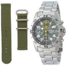 세이코 남자손목시계 크로노그래프 메탈 나토밴드 세트 SND377P