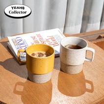 예쓰 빈티지 투톤 머그컵 세트(2p), 오트밀+오트밀