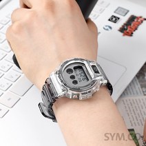 카시오 지샥 남성 클리어 스켈레톤 우레탄시계