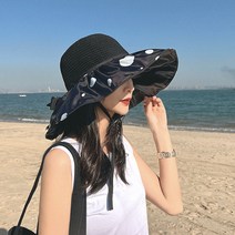여성 모자 햇빛가리개 와이드 챙모자 자외선 차단 해변가모자