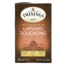 Twinings 100 순수 홍차 랍상소우총 티백 20개 40g 141oz