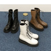 플랫폼 통굽 레이스업 워커 여성캐주얼 워커부츠5.5cm