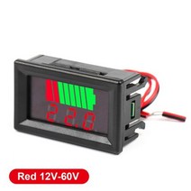 적산계 파워 뱅크 6V 12V 산성 납 배터리 충전 레벨 표시기 테스터 리튬 용량 측정기 LED 전압계, 01 12V-60V Red