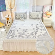 여름쿨토퍼 냉감패드여름 시원한 라텍스 매트리스 인쇄 침대 스커트 통기성 부드럽고 얇은 패드 미끄럼 방, 02 S2 Mattress_01 150x200cm