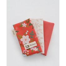 원단패키지 면20수 블룸플라워 오렌지3종 21762, 1/4마(3장)