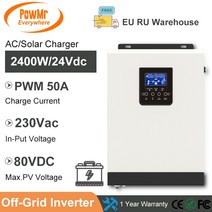 태양광 패널 발전기 50A 순수 정현파 2400W 24V 태양열 충전기 220V 오프 그리, 1.24V - 220-240V