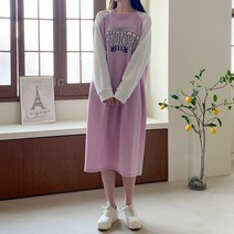 빅걸스토리 여성 빅사이즈 1998 레터링 라운드 나그랑 박스핏 원피스
