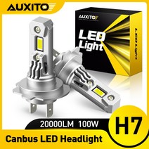 AUXITO-H7 터보 LED Canbus 헤드램프 전구 2 개 20000LM 100W 고출력 H7 헤드라이트 오류 없음 11 미니 사이즈 자동차 조명 12V, [01] With Fan, 01 With Fan_01 H7