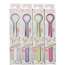 일본 시키엔 혀클리너 W-1 NEXT 혀청소 혓바닥 백태 설태 제거 입냄새 혀크리너 혀청소기 미세모 SHKIEN, 퍼플