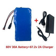 전기 자전거 배터리 밧데리 18650 리튬 이온 배터리 팩 16s2p 60v 20ah, 60v30ax1 충전기x1