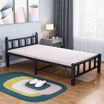 홈 오피스 낮잠 침대 접이식 변신 침대 나무, 흰색 프레임 실버 바  (폭 120CM )