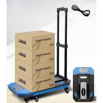 대형 핸드카트 택배 손수례 6바귀 접이식 캠핑카트, S 4륜  블랙(탄성끈 스트랩 포함)