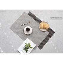 레스토랑 테이블셋팅 워셔블 런치매트 신혼집 홈파티 자취생 테이블데코 싱글 상차림 식탁데코 식탁매트, 그레이