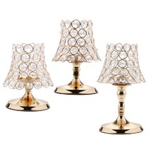 Royalways 결혼식 장소 장식을위한 3Pcs 책상 램프 크리스탈 봉헌 Tealight 캔들 홀더