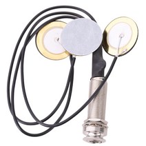 Piezo Contact Microphone 3 Kalimba의 엔드 핀 잭이있는 트랜스 듀서 픽업, 하나, 보여진 바와 같이