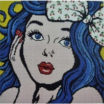 DIY큐빅 보석십자수 - (파란머리 소녀) 인물 POP ART 40x40cm, 헤어리본 소녀 40x40cm
