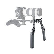 NICEYRIG 가죽 로제트 손잡이 키트 익스텐션 암 15mm DSLR 숄더 리그 지지대용 듀얼 로드 클램프