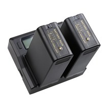 카메라 노트북 배터리 어린이 장난감 배터리 소니 pxw-EX280 EX260 FS5 FS7 X280 Z280 Z280 Z190 EX1R EX, [BP-U90★6600mAh] 2 전기 + LCD 이중