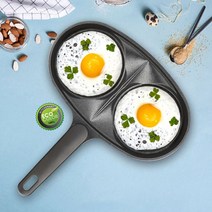 키친아트 국내산 에그팬 계란팬 계란후라이팬 브런치팬 26cm, 1개, 키친아트 뉴 에그팬 2구(인덕션X)