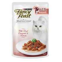 퓨리나 팬시피스트 인스퍼레이션 고양이 파우치, 소고기 + 애호박 + 토마토, 70g, 5개