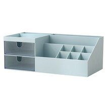 캣타워GIANXI 데스크탑 서랍 보관함 플라스틱 사무용품 수납 정리함 북유럽 스타일 화장품, 01 Blue