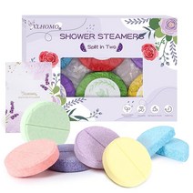 6팩 샤워 스팀기 아로마테라피 에센셜 오일이 함유된 다양한 배쓰밤 스트레스 해소 및 휴식 럭셔리 셀프 케어 생일 선물 여성 남성용 USA 미국, Multiple_6pcs NO Tray