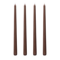 4pcs 결혼식 연회 키가 테이퍼 양초-30cm 무향 저녁 양초-면 심지가있는 파라핀 왁스 3-5 시간 굽기 시간, 어두운 갈색