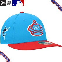 [미국정품] 796692 스냅백 캡모자 MLB [마이애미 말린스] 뉴에라 City Connect 59FIFTY Fitted Hat - Blue/Red