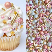 Manvscakes 핑크 골드 스프링클 케이크 데코 4oz(118g) Sprinkles