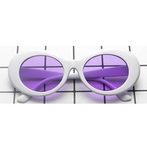 커트 코베인 레트로 타원형 선글라스 남성 빈티지 패션 클래식 화이트 블랙 렌즈, 04 White Purple_01 other