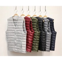 남여공용 커플 룩 U넥 V넥 경량 패딩 이너 조끼 오리털 유니클로 대체 제품
