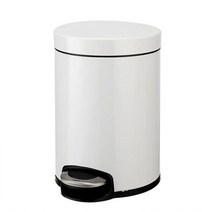 한샘 심플라운드 스텐페달 휴지통 5L 화이트, 단일/상품