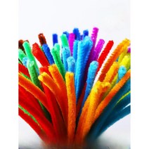 부직포 트위스트 모루펠트 DIY 봉제 인형 재료 패키지 꽃 다발 수제 헤어 철사 만들기, 마카롱 라이트 블루 200 스틱