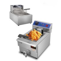 전기프라이 치킨 감자 튀김 기계 상업용 소형, 10리터 +손잡이+ 바구니 + 덮개