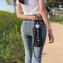DIY 코바늘 텀블러 가방뜨기 보틀백만들기 동영상포함, 블랙, 블랙