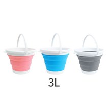 접이식 원형 바스켓 물통 소형 3L, 상세페이지 참조, 1개