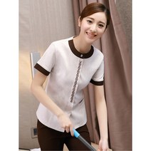 청소작업복 여름 여 호텔 종업원 가사 아주머니, XXL, 옵션04