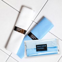 SS1811 버블메이트 일회용 고급샤워타올 중앙띠형 500개입, 블루