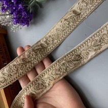 인도원단 1야드 3cm 자수 꽃 스팽글 패브릭 레이스 리본 웨빙 에스닉 의류 바느질 트림 공예 액세서리, 06 apricot-3cm_01 3cm