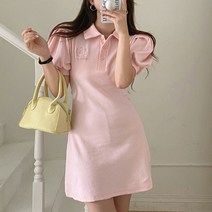 커밍투유 캐쥬얼 반팔 피케 미니 원피스
